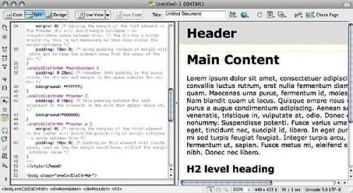 Cómo utilizar Dreamweaver CS4 horizontal y vertical Dividir vista