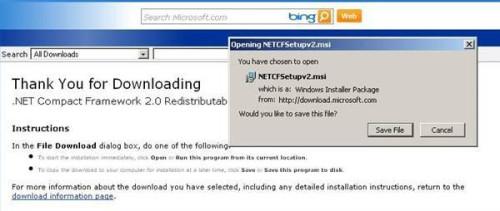 Cómo instalar Microsoft Net Compact Framework 2.0