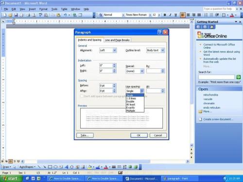 Cómo a doble espacio un documento de Word